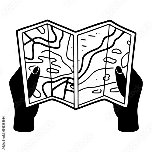 Black and White Map Illustration