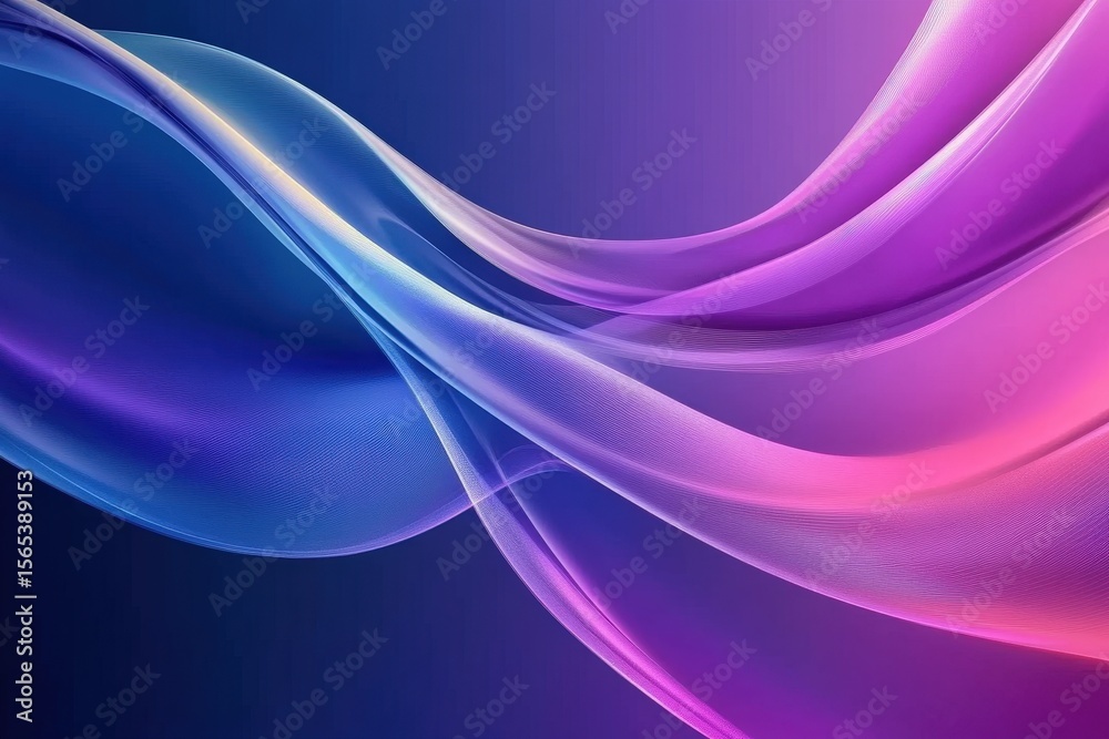 Fototapeta premium Colorful flowing waves create a mesmerizing abstract visual effect in vibrant shades at dusk