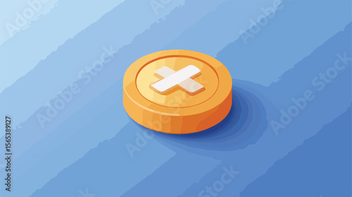 Isometric Reload Button Symbol Vector Icon