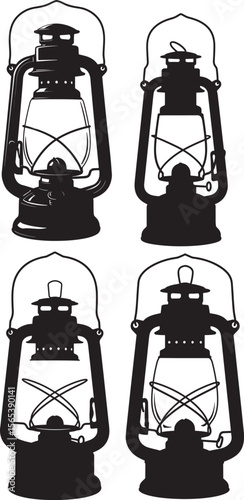 Vintage kerosene lantern lamp vector illustration