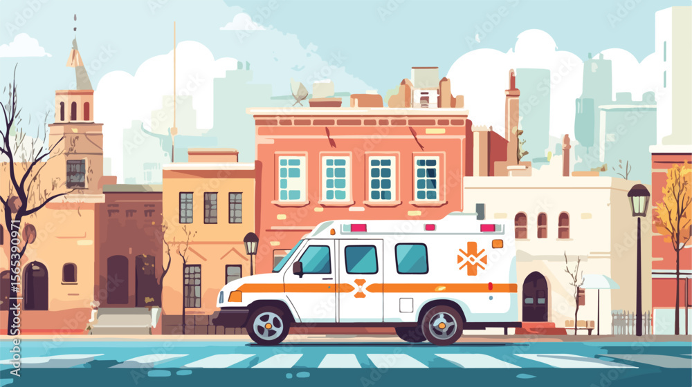 Naklejka premium Emergency Call Number Flat Vector Illustration