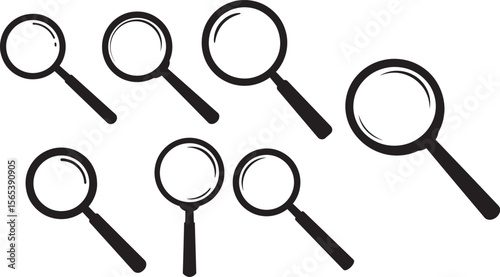 Magnifying glass search tool vector illustration