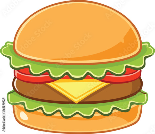 A delicious cheeseburger with lettuce and tomato, ready to eat.
