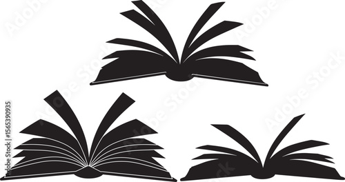 Open book reading symbol vector illustration