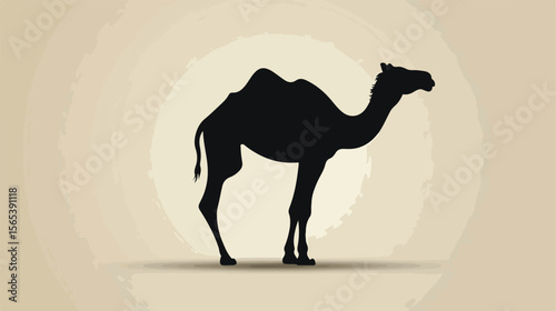 Graceful Camel Silhouette Design Flat Vector Illustration
