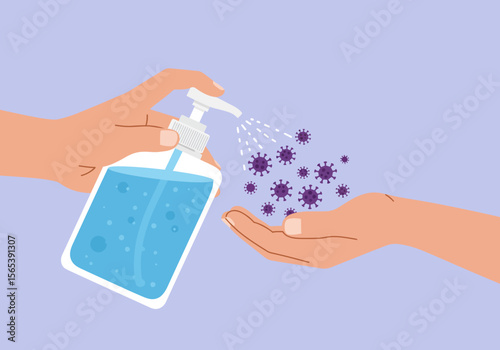 Hand Sanitizer Application to Prevent Virus Spread and Maintain Hygiene