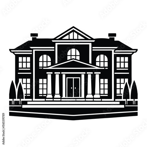 luxury villa icon elegant design vector
