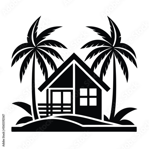 beach house icon tropical style