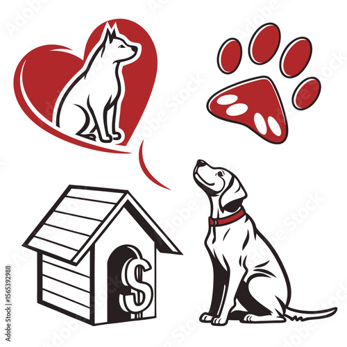 Dog s dream love home and a paw print of prosperity