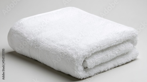 A single, detailed towel set, on a pure white background, highlighting its soft texture