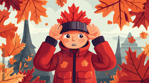 Canada Eavesdropping Vector Cartoon Character
