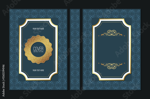 Ornamental Book Cover Design with Golden Mandala and Decorative Frame