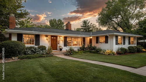 Real estate Affordable mid-century ranch style house classic curb appeal maintained updated kitchen bathrooms added recently