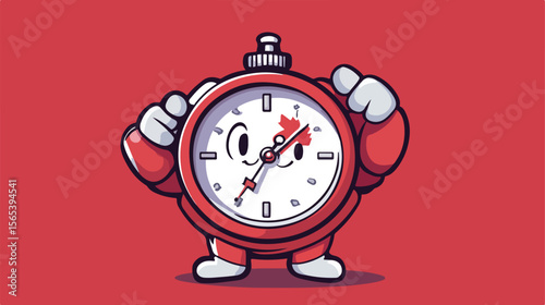 Canada Flag with Wristwatch Cartoon Illustration for Stock Photos