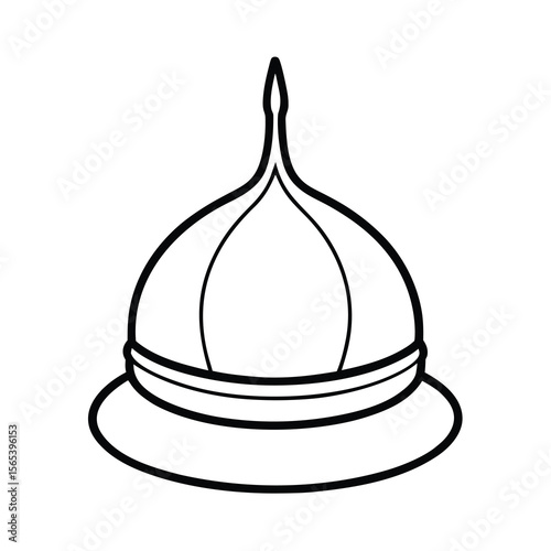 islamic prayer hat line art vector drawing