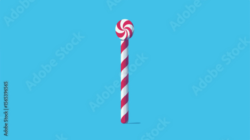 Colorful Candy Stick Icon Flat Vector Illustration Centered