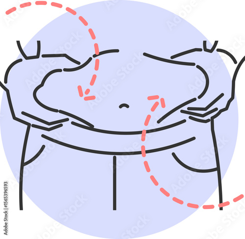 Man holding abdominal fat with both hands on display