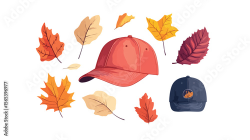 Autumn Clothes Accessories Flat Vector Illustration