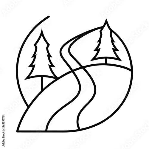 nature road path symbol line art
