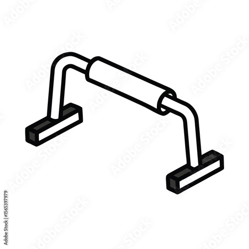 push up bars gym tool vector in line art