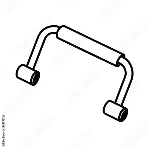 push up bars gym tool vector in line art