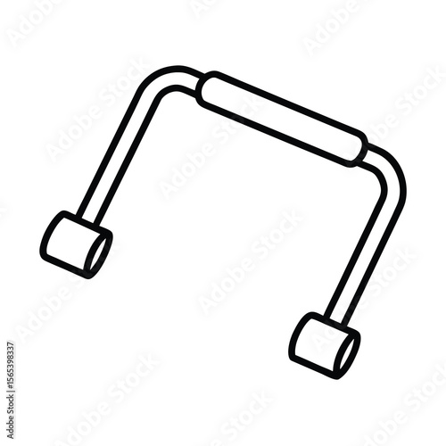 push up bars gym tool vector in line art