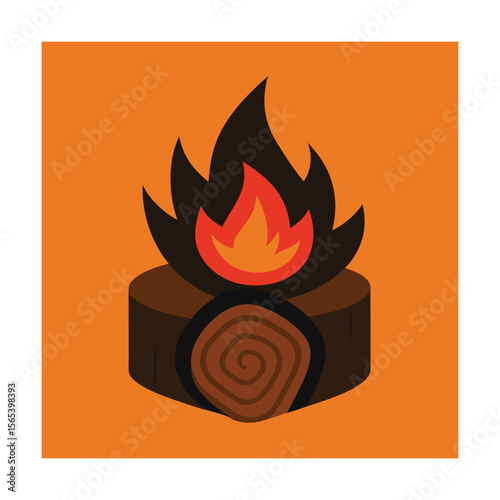 Burnt Timber with Resin Rings Fire Effect