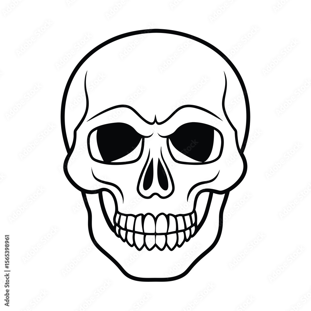 Fototapeta premium skull line art vector t shirt design