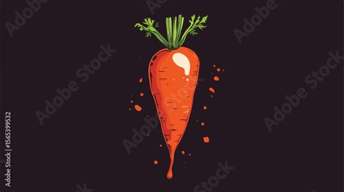 Vibrant Carrot Fresh Vegetable Vector Illustration