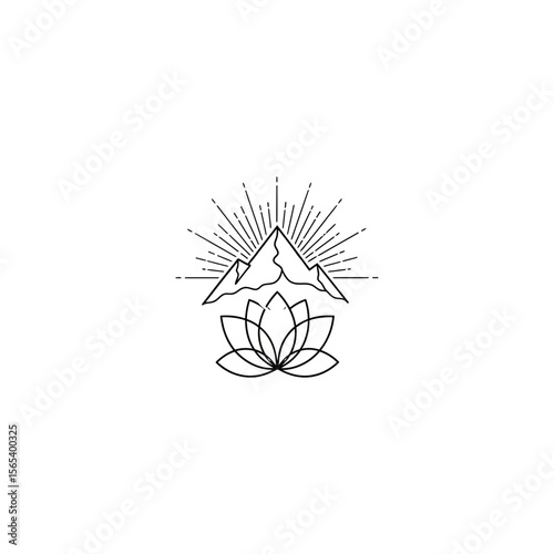 A minimalist logo featuring a mountain with rays above a lotus flower and the text summit total wellness