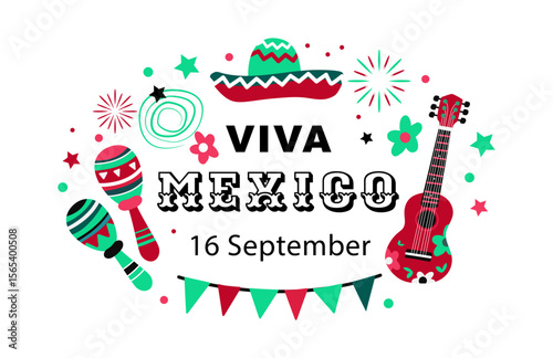 Mexico Independence Day background . Holiday concept for 16 september. 