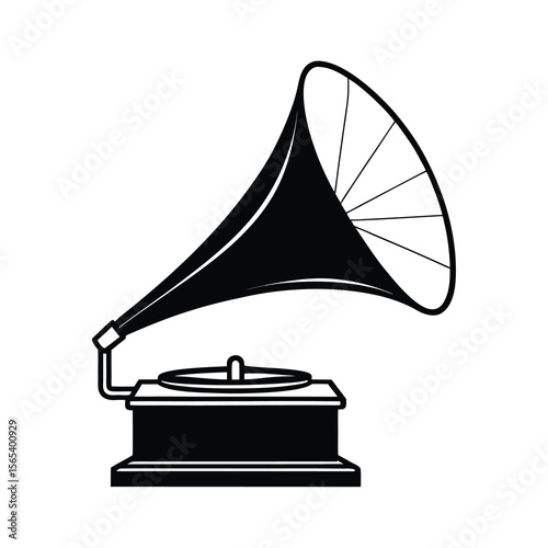 vintage gramophone isolated on white
