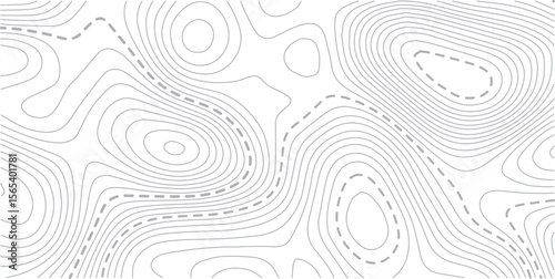 Topographic map background geographic line map with elevation assignments. Modern design with White background with topographic wavy pattern design.paper texture Imitation of a geographical map shades