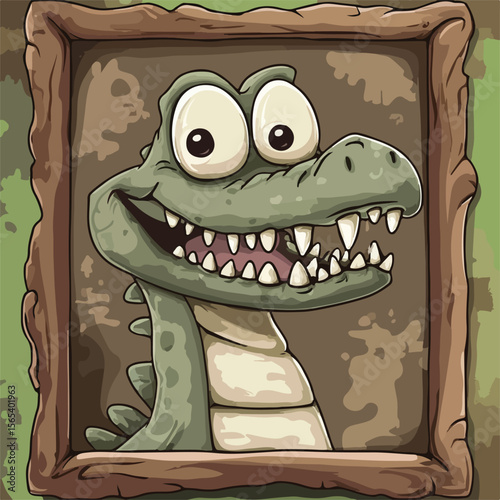 Cheerful Cartoon Crocodile with Bright Smile Flat Vector Illustration