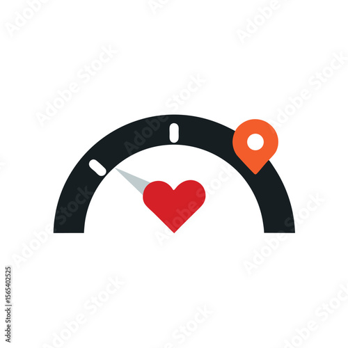 Fitness Tracker Gauge with Heart Rate Icon