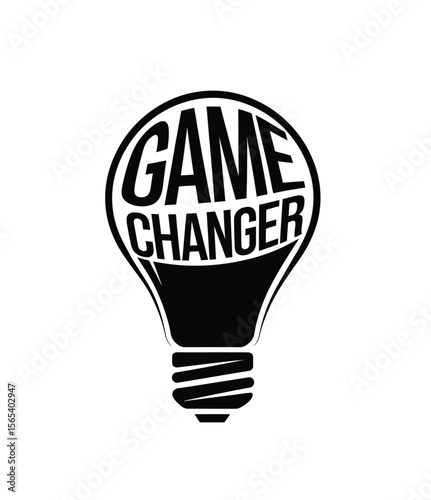 Game changer icon vector in black color with white background.