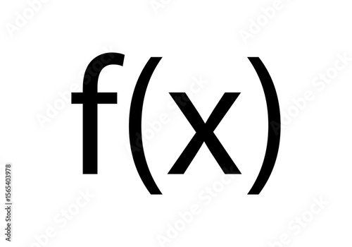 Icono negro de función matemática en fondo blanco