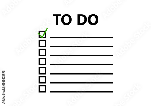 Icono negro de lista de tareas con check verde