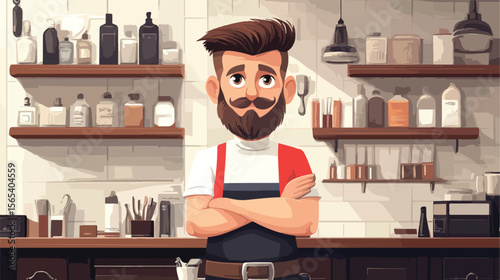 Poland Flag Cartoon Barber Illustration