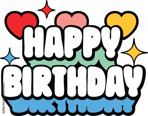 A vibrant pop art comic explosion with speech bubbles illustrating a fun, super burst design, Vector art illustration of people sharing a romantic message on Happy Birthday Day,