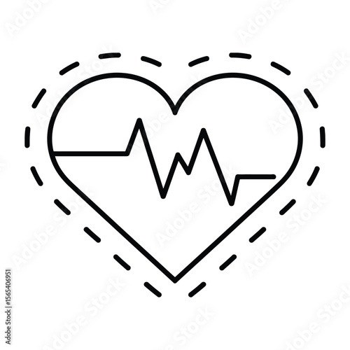 Minimalist heart rate line icon pro vector