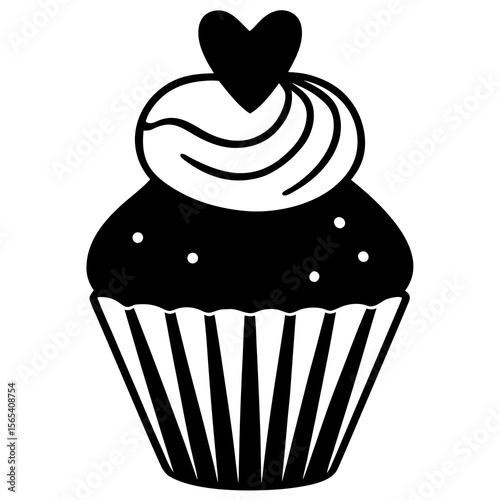 Cupcake with heart topper  Icon Romantic Love Symbols, Hearts, Cupid, Gifts & Celebration Graphics