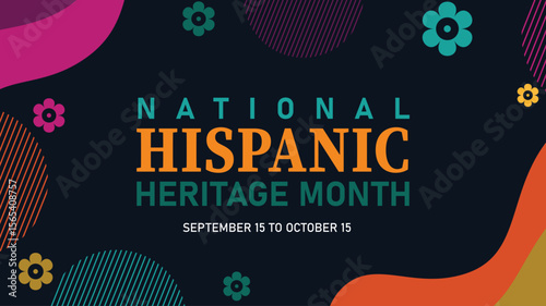 National Hispanic heritage month banner Hispanic Americans culture, tradition heritage festival