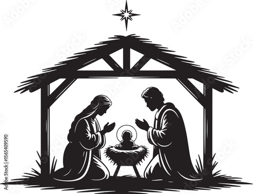 nativity scene with holy family