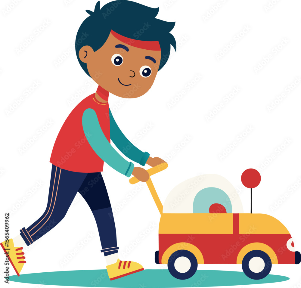 Obraz premium boy with car