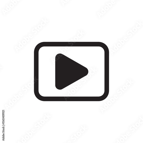 Play button vector icon isolated on white background