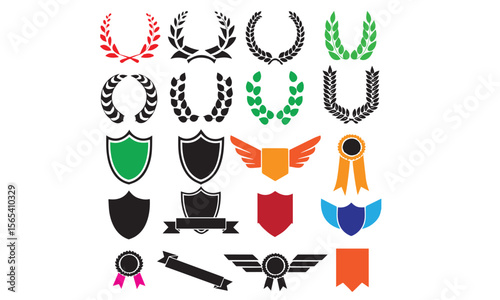 Royal Badge & Ribbon Crest Icons