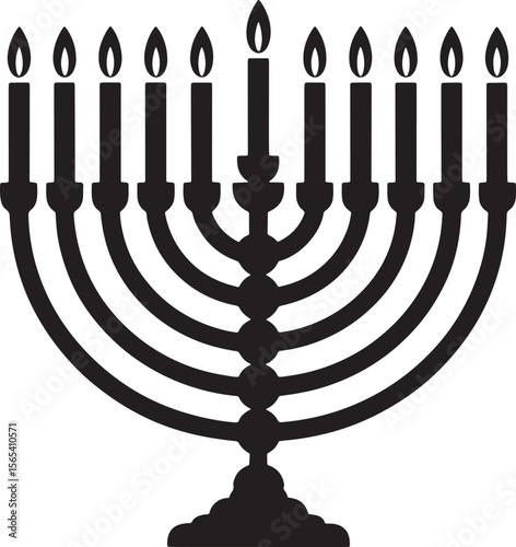 hanukkah menorah with candles