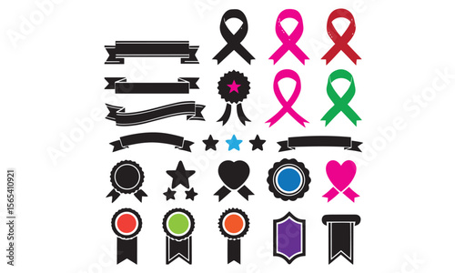 Royal Badge & Ribbon Crest Icons