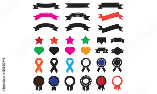Royal Badge & Ribbon Crest Icons